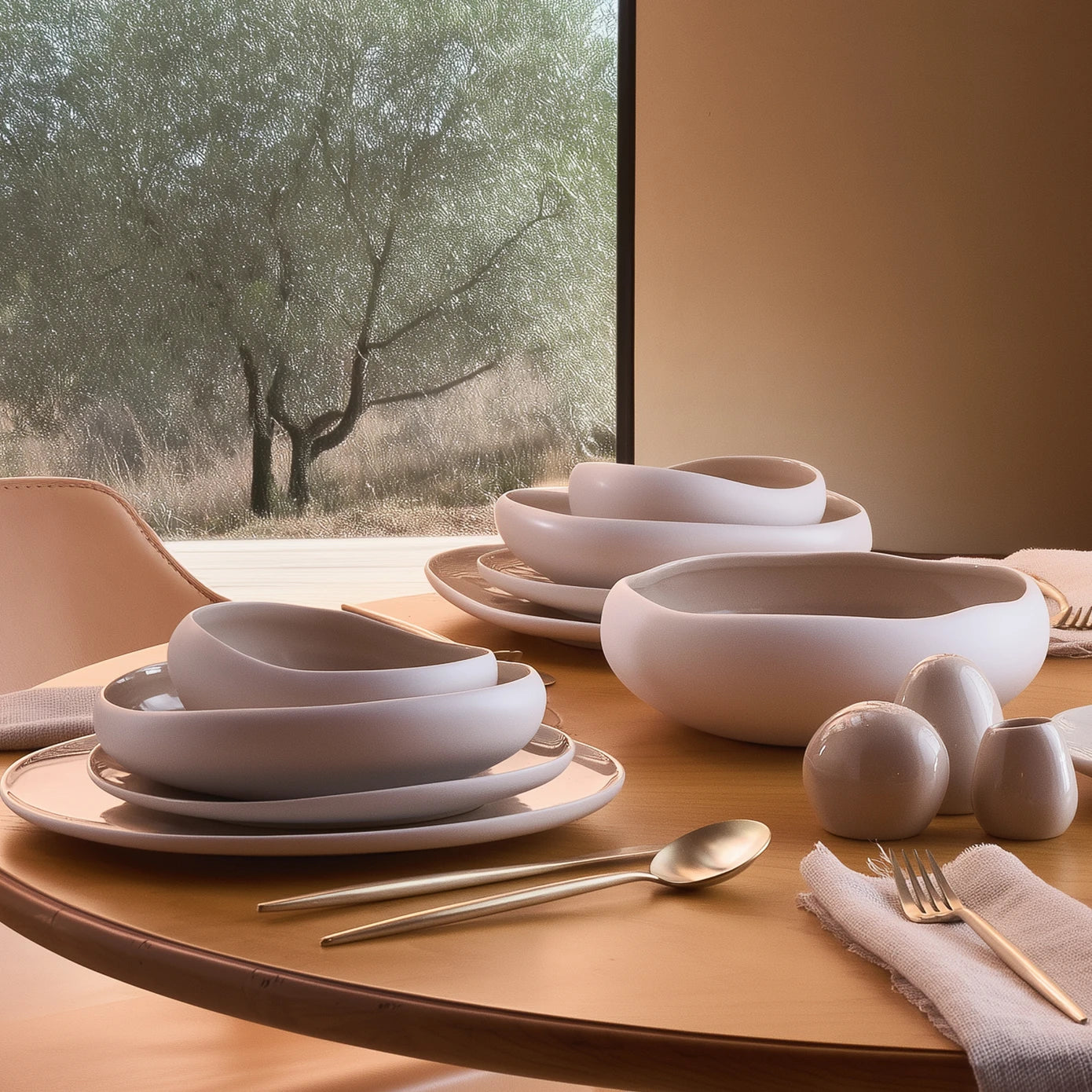 Service de table 55 pcs crème – Karaca Earth Cupid