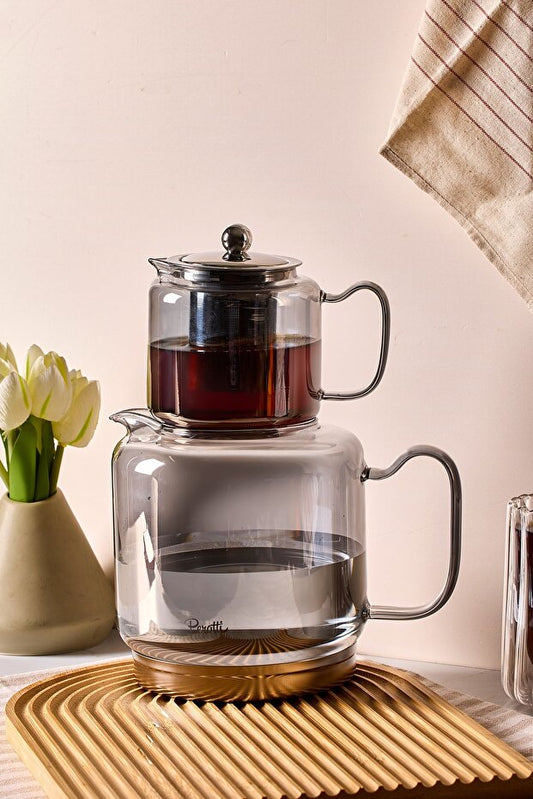 Théière induction en verre borosilicate