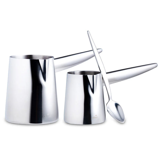Set 2 cezves inox + cuillère – Jumbo 6500