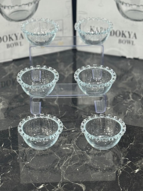 Set de 6 bols en verre bord perlé – Kapadokya
