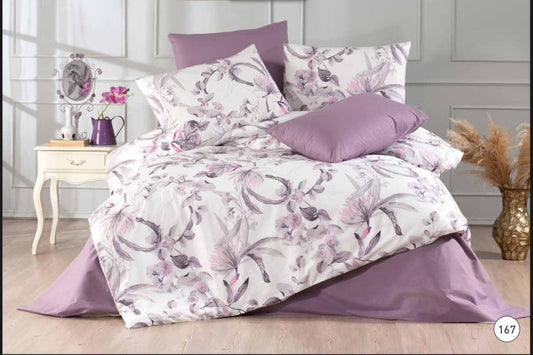 Parure de lit  100 % coton – motif lilas