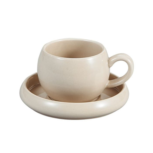 Bricard Bondy - Service à Café en Porcelaine avec Sous-verres - 4 Pièces - 2 Personnes - 200 ml